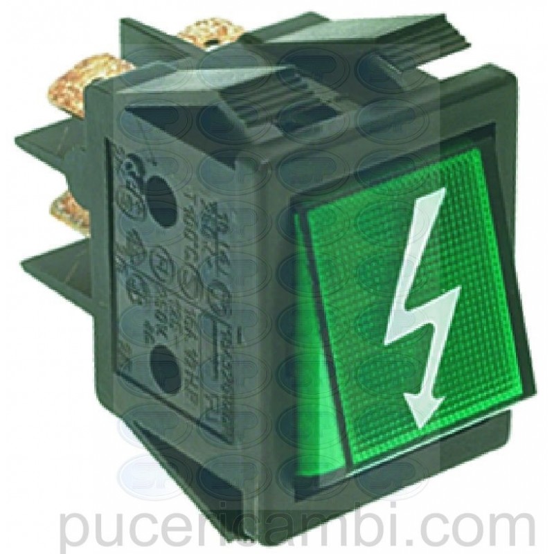 INTERRUTTORE BIPOLARE VERDE 16A 250V