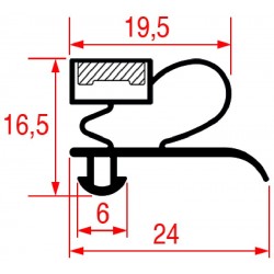 3186928 GUARNIZIONE AD INCASTRO 1530X660 MM CODICE